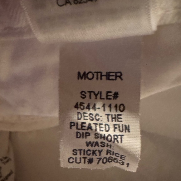Mother Womens  Snacks! The Pleated Sticky Rice Fun Dip Short, White Size 27 NWT - Picture 8 of 8